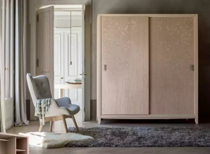 Bedroom wardrobe material wood cabinet modern beige cabinets